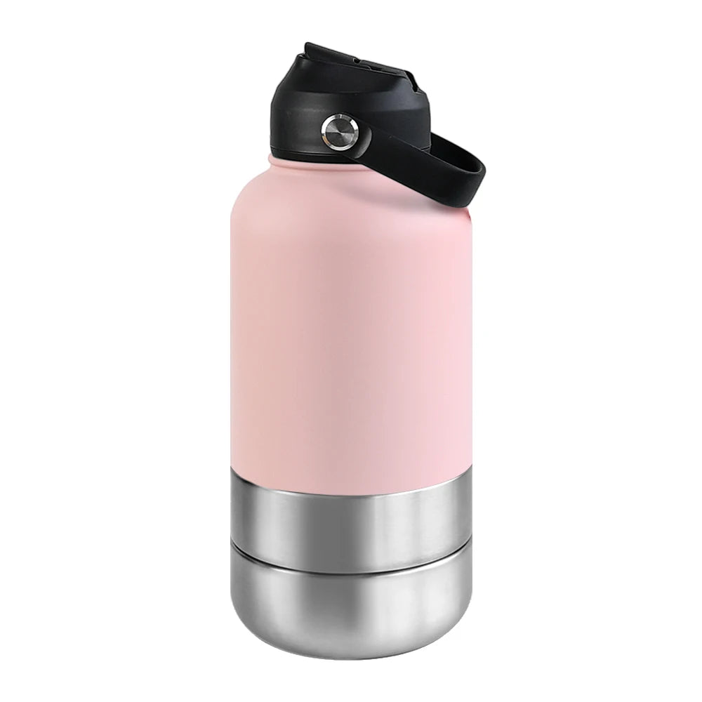 3-in-1 Stainless Steel Dog Water Bottle